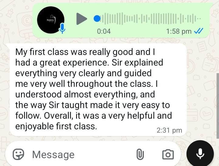Student training feedback screenshot 22